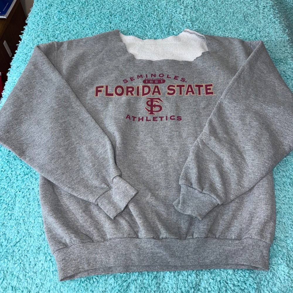 Seminoles Florida State Athletics Gray Sweatshirt Womens College‎ NCAA